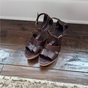 J. Crew Brown Sandals with Crisscross Straps